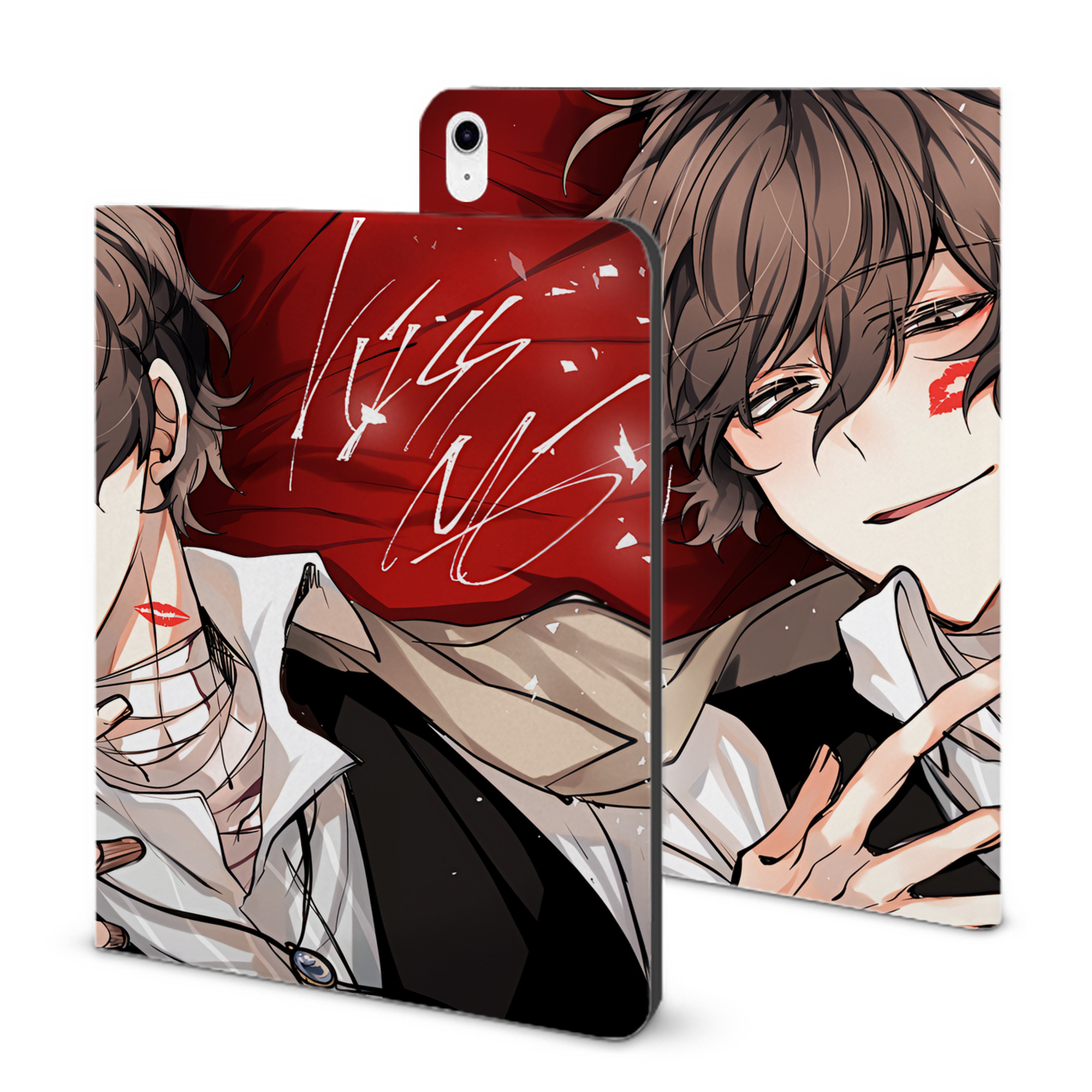 （画像用） 文豪ストレイドッグス Bungo Stray Dogs IPad ケース ブック型 PUレザー TPU 耐衝撃 軽量 薄型 ペン収納なし 全面保護 IPad 各モデル対応
